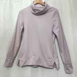 Apana Women's Yoga SZ S Cowl Neck Long Sleeve Thumbhole Sweatshirt Light Purple